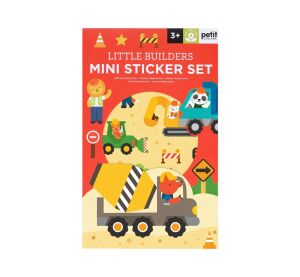 Petit Collage Znovupoužiteľné mini samolepky Malí stavitelia